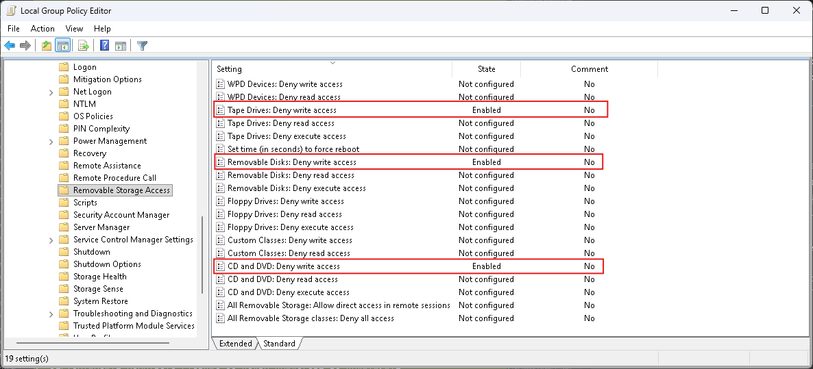 GPO – Deny write access