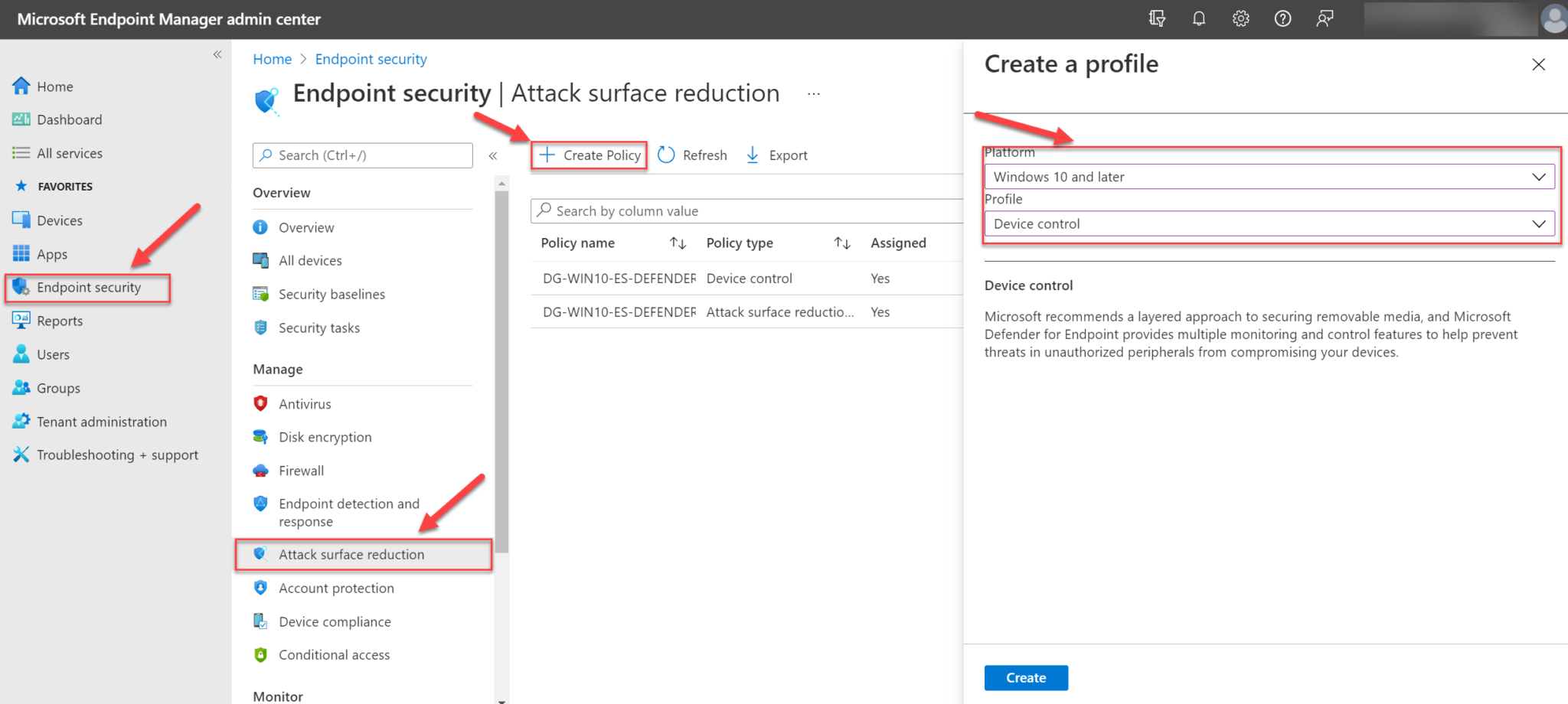 Microsoft Endpoint Manager – Device Control Policy