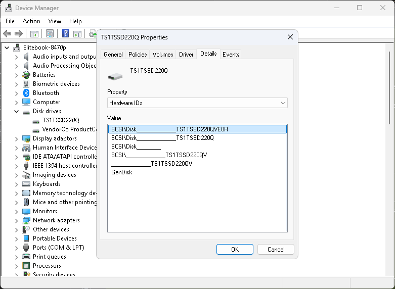 Device Manager – Hardware IDs на USB устройство